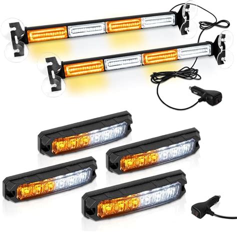 Lrter 2 In 1 Amber White Emergency Strobe Traffic Advisor