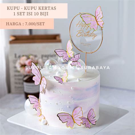 Jual Topper Hiasan Kue Kupu Kupu Butterfly Cake Topper Ulang Tahun