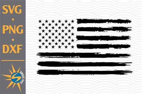 Distressed US Flag SVG, PNG, DXF Digital Files (1509698)