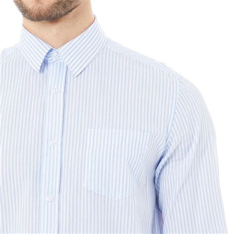 Buy Onfire Mens Striped Long Sleeve Shirt White Blue