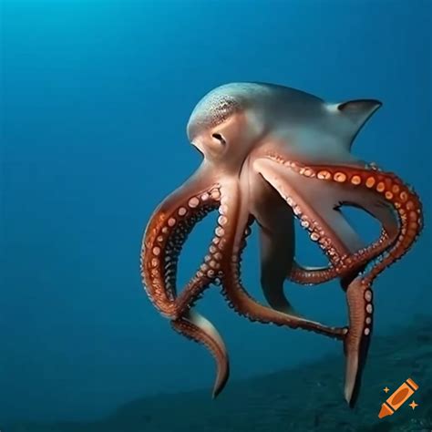 Image Of A Shark Octopus Creature In The Deep Sea On Craiyon