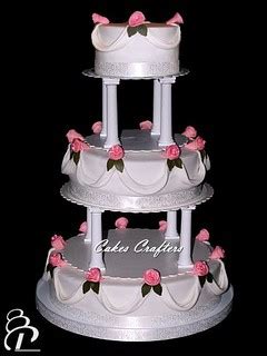 Wedding Cake With Pillars Three Tiers Wedding C Flickr