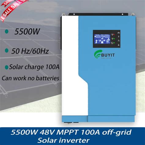 Inversor híbrido mppt off grid de 5500w 100a 50hz 60hz sem wi fi