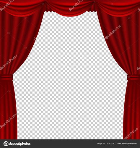 Red Theater Curtains Transparent Background Gradient Mesh Vector ...