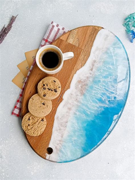 Custom Ocean Charcuterie Board Cutting Serving Board Epoxy Etsy