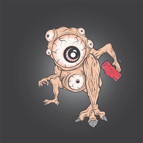 Olho De Monstro Vetor Premium