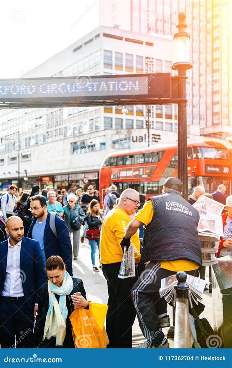 Newspaper Distribution Oxford Circus Station Editorial Stock Image