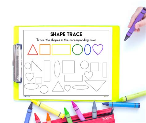 FREE PRintable Shape Tracing Worksheets for Preschool