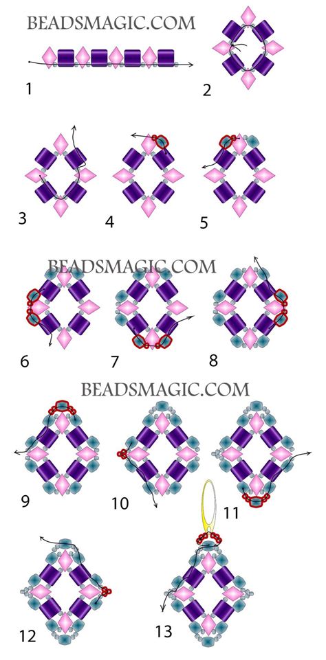 Free Bead Pattern And Video Tutorial For Earrings Zoe Beads Magic