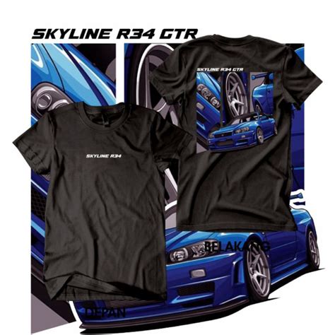 Camiseta De Coche R32 R34 R35 JDM Hakosuka Nissan Skyline GTR Shopee