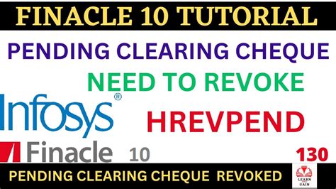 FINACLE 10 Tutorial HREVPEND Menu Finacle10 Learn And Gain