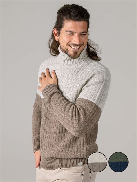 Jersey de Lana Cuello Alto para Hombre 100 Orgánico