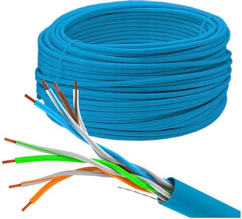 Kabel Sieciowy Lan Utp Ethernet Skrętka Rj45 Kat 5e Drut Cca Niebieski