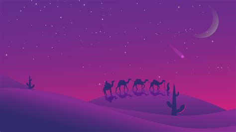 Camels Desert Evening Minimal 8k Wallpaperhd Artist Wallpapers4k