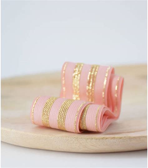 Elastique Rayures Nude Or Mm