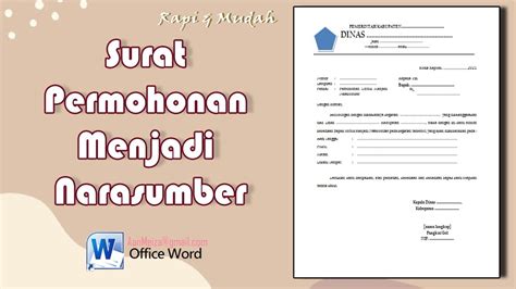 Detail Contoh Surat Permohonan Nara Sumber Koleksi Nomer