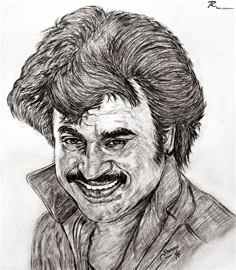 Rajini Pencil drawing picture by Rajini fan | Superstar RAJINI