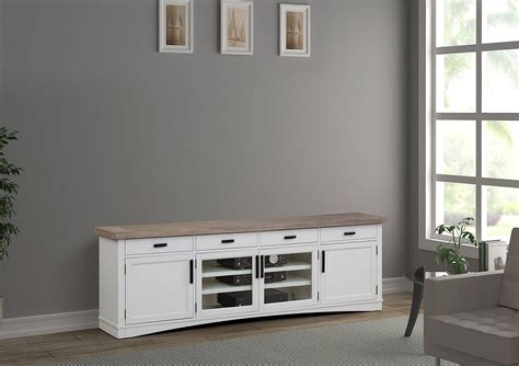 Americana Modern 92 Inch Tv Console Cotton Parker House Furniture Cart