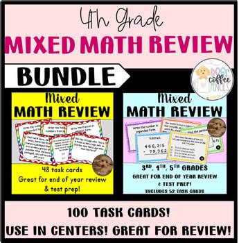 Th Grade Math Review Task Cards Bundle For Math Practice Printable Pdf