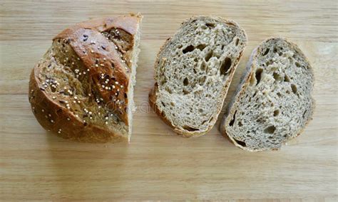 A Loaf Of Light Rye Pane Di Casa With Linseed And Quinoa Stock Photo