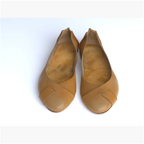 Nude Leather Flats Modèle D Télécharger Chaussures on DModels org