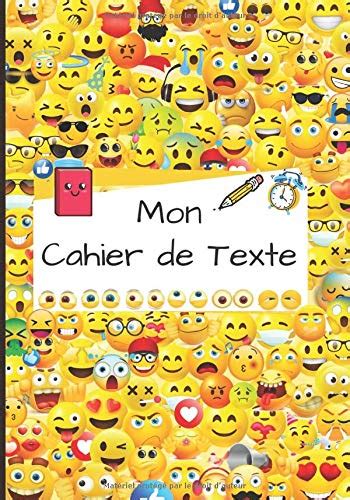 Mon Cahier De Texte En Couverture Emoji Pour Les Enfants Carnet De