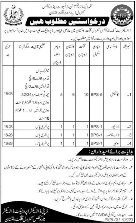 Excise Taxation Transport Narcotics Control Jobs Job