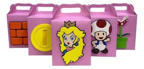 Paquete Cajas Dulceras Con Figura Princesa Peach De Fomi Env O Gratis