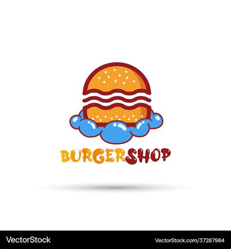 Sky Burger House Logo Design Royalty Free Vector Image