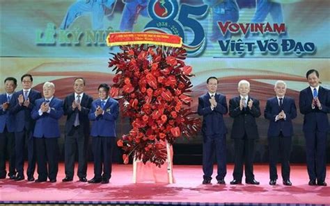 Le président Vo Van Thuong à la célébration de la fondation du Vovinam