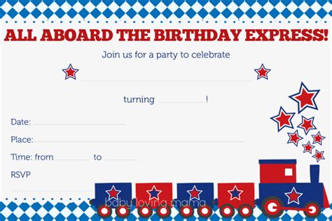 Train Birthday Party Invitations: Free Printables - Finding Zest