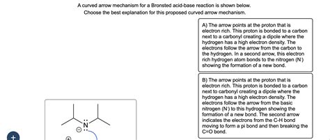 Solved A curved arrow mechanism for a Bronsted acid-base | Chegg.com