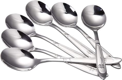 Imeea Round Soup Spoon Bouillon Spoons Stainless Steel Table Spoons 7 2