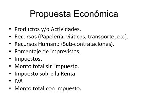 Elaborar De Una Propuesta Econ Mica Y T Cnica Para Ppt