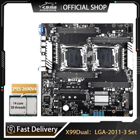 Jingsha X99 Dual Motherboard Lga2011 3 Dual With Intel Xeon E5 2690 V42 Support Ddr4 Ecc Reg M