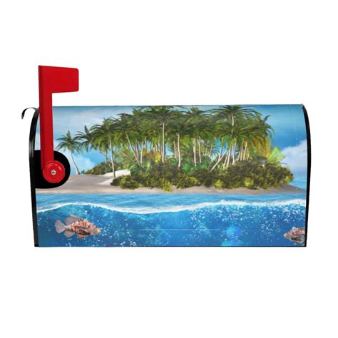 Daiia Island And Coral Reef Mailbox Cover Magnetic Welcome Mailbox