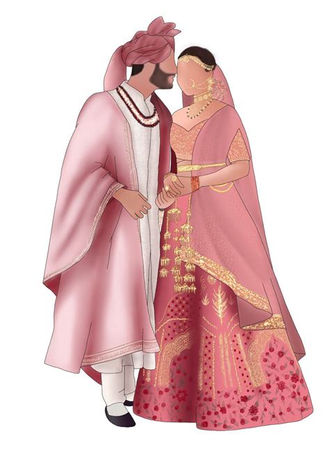 Indian Bride And Groom Cartoon