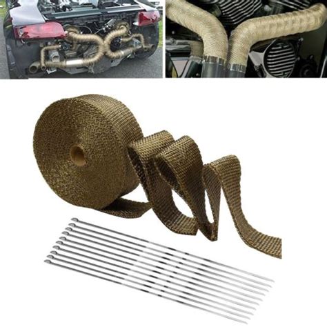 2 X50ft Roll Titanium Header Turbo Pipe Manifold Exhaust Heat Wrap