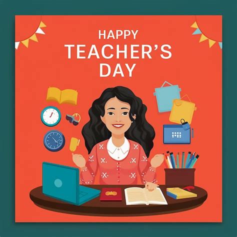 Teachers Day Social Media Post Design Template Premium Ai Generated Psd