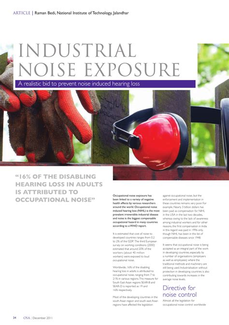 PDF Industrial Noise Exposure A Realistic Bid To Prevent Noise