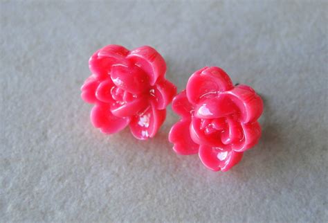 Brillante Rosa Tallada Plata Plateado Studs Etsy Espa A