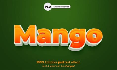 Premium Psd Mango D Editable Psd Premium Mango Text Effect