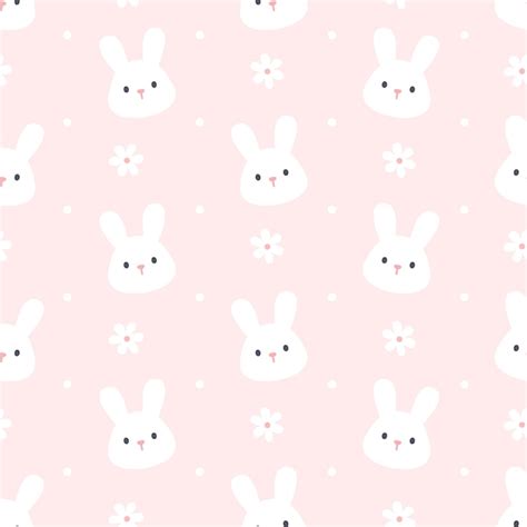 Premium Vector Cute Rabbit And Flower Seamless Background Repeating