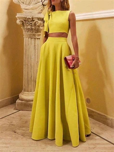 Fashion Style Dresses To Wear To A Wedding Prom Dresses Yellow Two