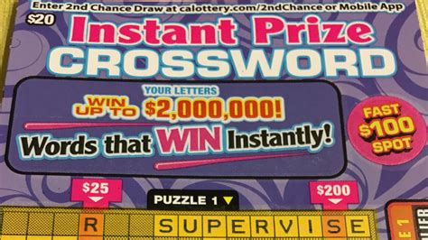 Instant Prize Crossword Wins Ca Scratchers Youtube