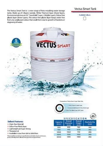 Vectus Smart 3 Layer White Water Tank At Rs 6 6 Litre Sarkhej Road