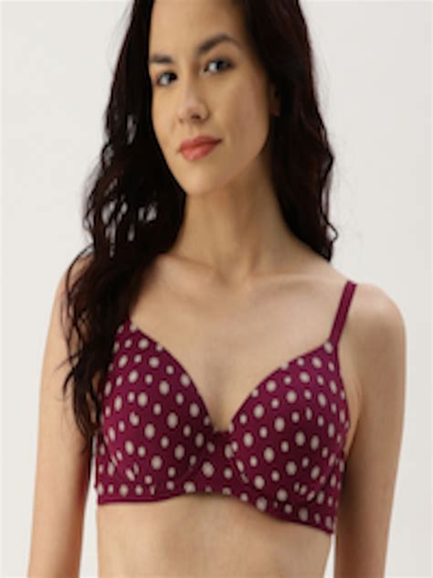 Buy Wacoal Burgundy Printed Underwired Lightly Padded Everyday Bra Bra For Women 7805851 Myntra