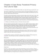 Chapter Case Study Facebook Privacy Your Life For Sale Pdf