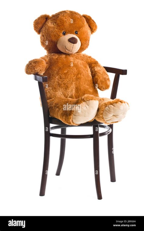 The Teddy Bear Sitting On A Chair Stock Photo Alamy