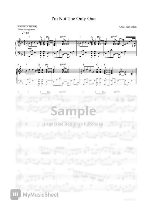 Sam Smith I M Not The Only One Piano Sheet Sheets By Pianella Piano